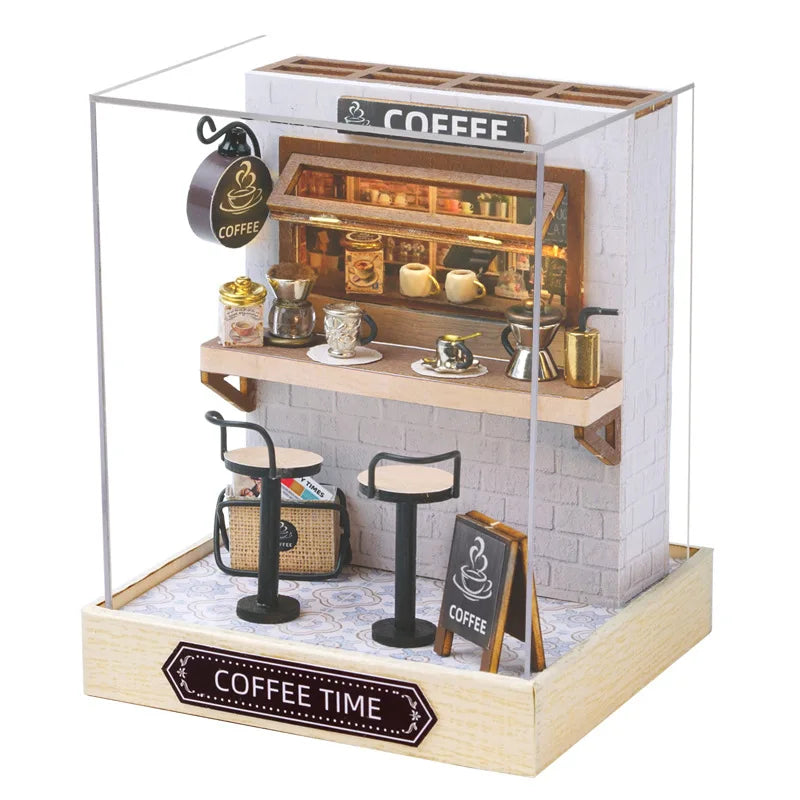 Mini Miniature Doll House DIY Small House Kit Making Room Toys Home Bedroom Decorations with Furniture Wooden Craft Dollhouses