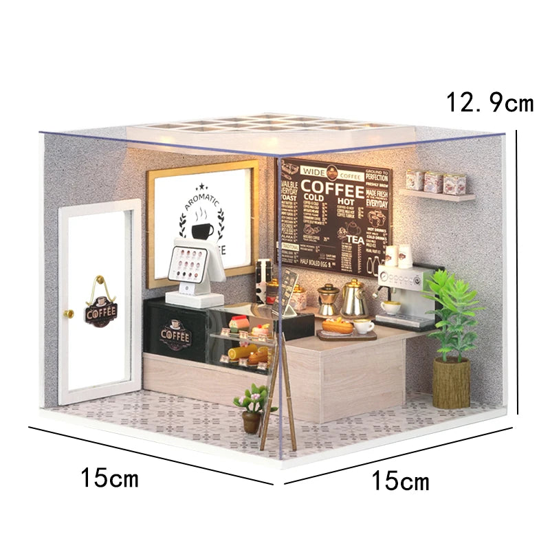 DIY Mini Wooden Dollhouse with Furniture Light Kit Doll House Casa Miniature Accessories Handmade Wooden Toys Birthday Gifts