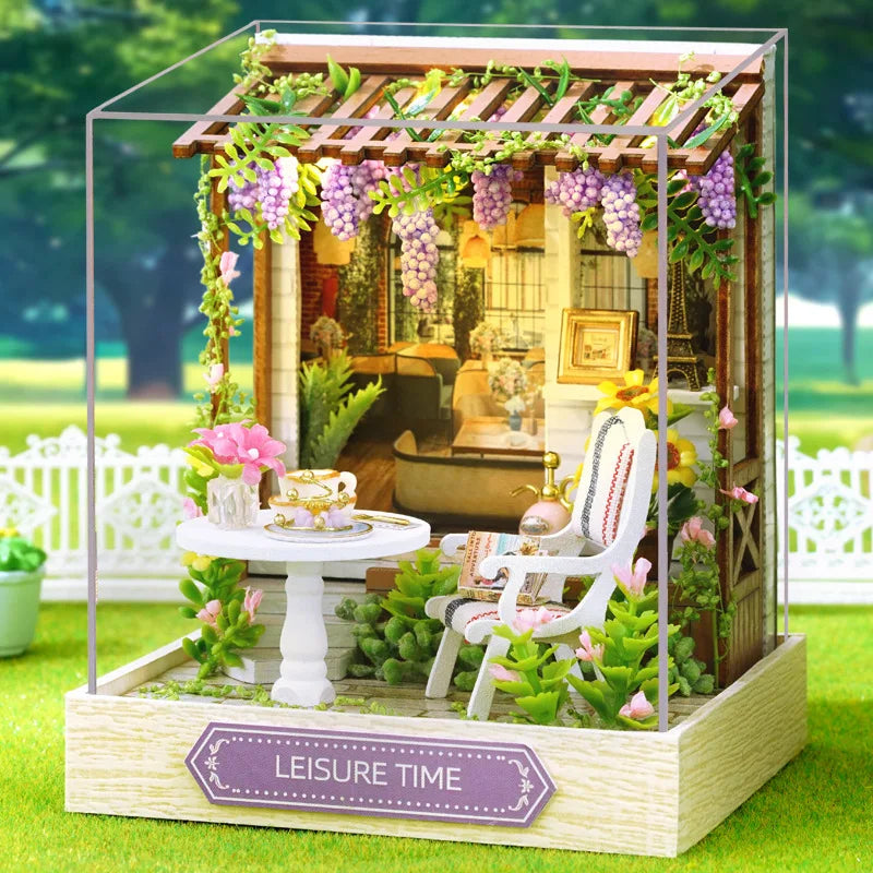 Mini Miniature Doll House DIY Small House Kit Making Room Toys Home Bedroom Decorations with Furniture Wooden Craft Dollhouses