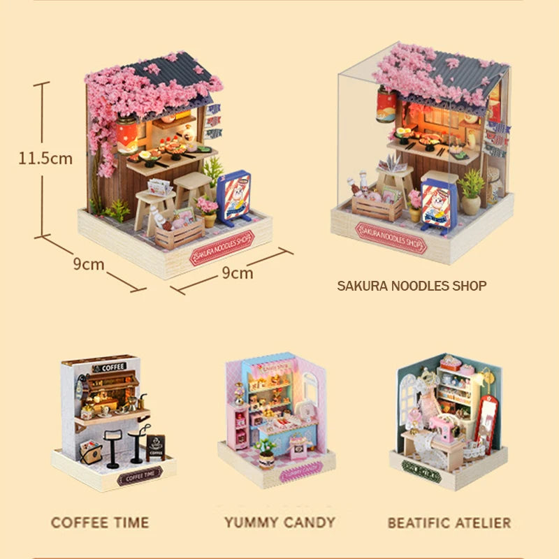 Mini Miniature Doll House DIY Small House Kit Making Room Toys Home Bedroom Decorations with Furniture Wooden Craft Dollhouses
