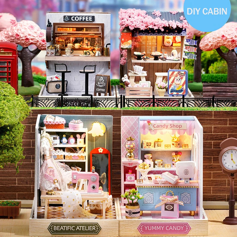 Mini Miniature Doll House DIY Small House Kit Making Room Toys Home Bedroom Decorations with Furniture Wooden Craft Dollhouses
