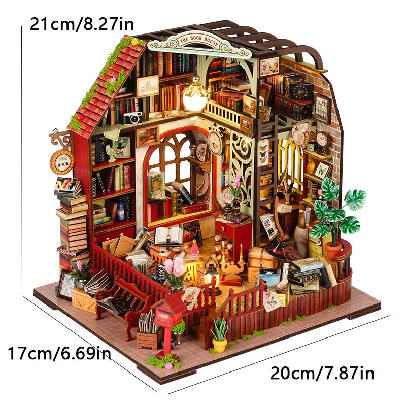 DIY Mini Wooden Dollhouse with Furniture Light Kit Doll House Casa Miniature Accessories Handmade Wooden Toys Birthday Gifts