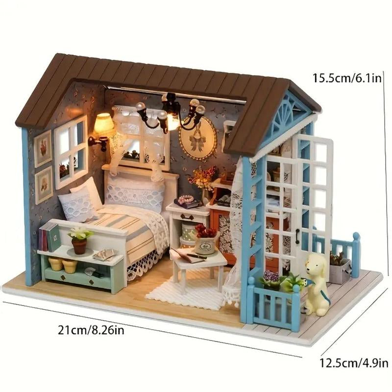 DIY Wooden DIY Miniature House Kit, 1 Box DIY Miniature DIY Miniature House Kit Kit, 3D Puzzle, Birthday Gifts for Teenagers and Adults