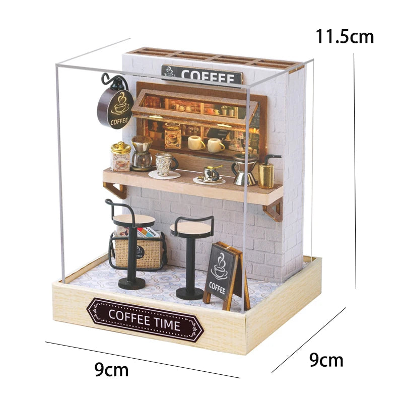 Magical Doll House Wooden Miniature DIY Assembly Building Model Kit Production of Small Room Toys Decorations with Furniture