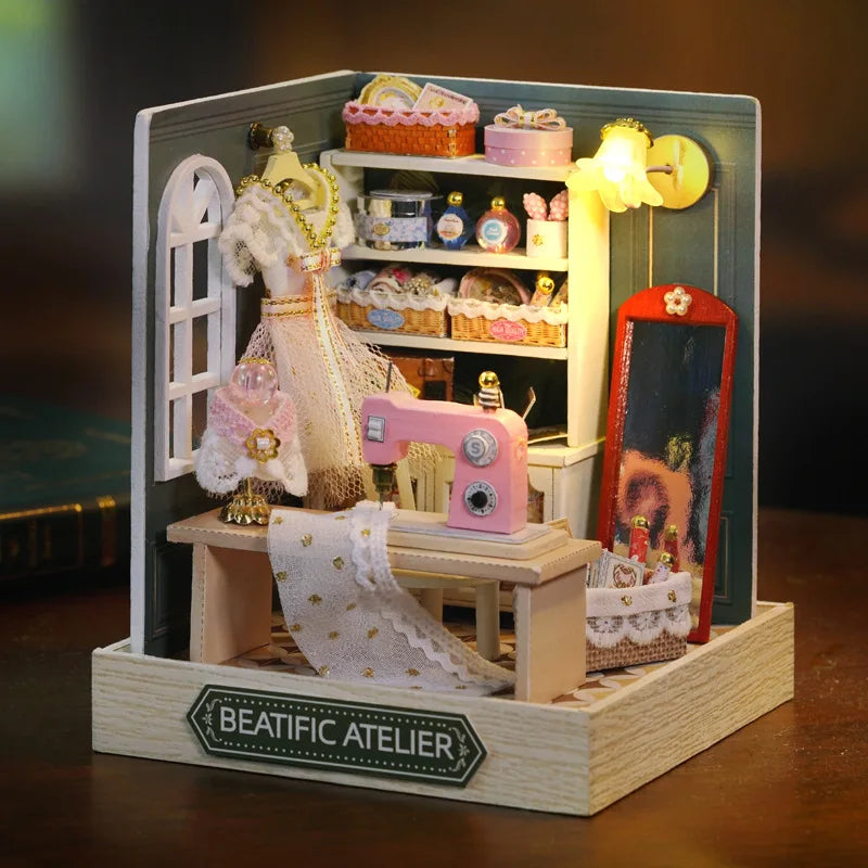 Mini Miniature Doll House DIY Small House Kit Making Room Toys Home Bedroom Decorations with Furniture Wooden Craft Dollhouses