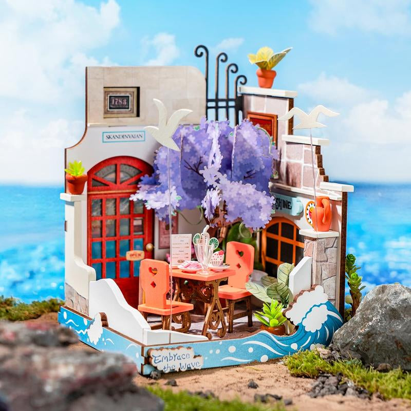 Rolife DIY Mini Building House Miniature Kit-Century Post Office Miniverse Lifestyle Mini Bookshelf Decoration Christmas 2024 Ornament