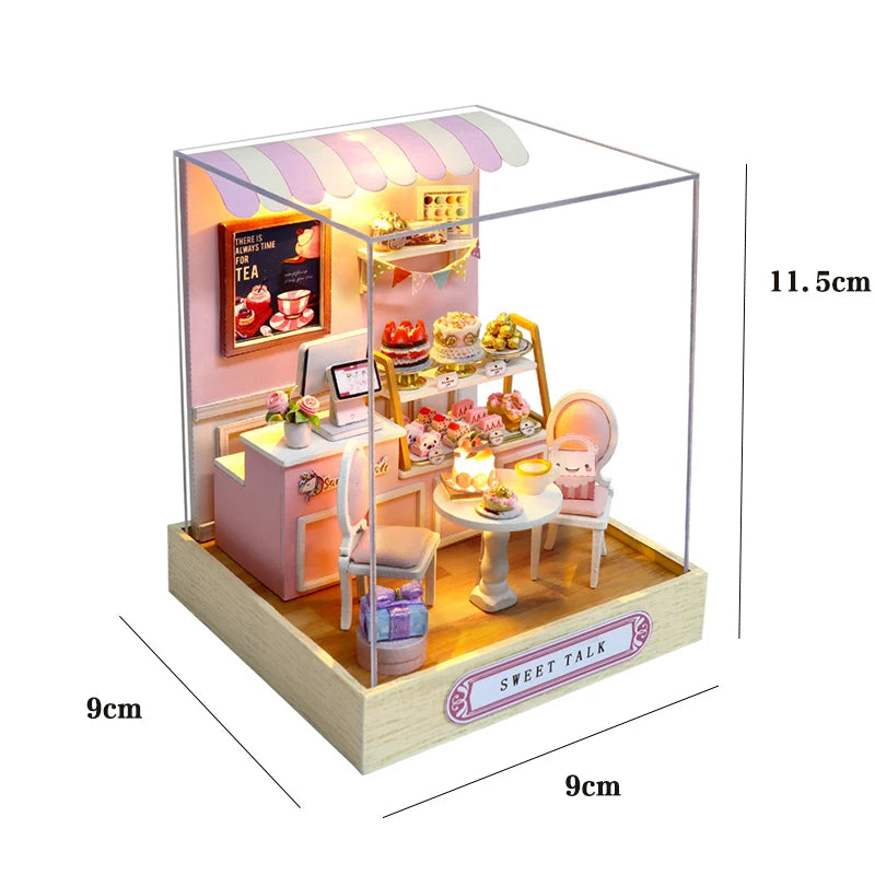 Magical Doll House Wooden Miniature DIY Assembly Building Model Kit Production of Small Room Toys Decorations with Furniture