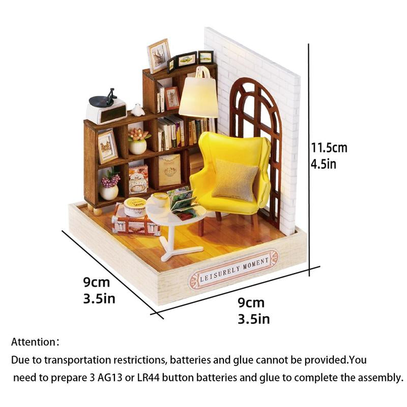 DIY Miniature House Kit, 1 Box DIY Miniature House Building Kit, Desktop Decorative Ornament for Home Office Bedroom Living Room