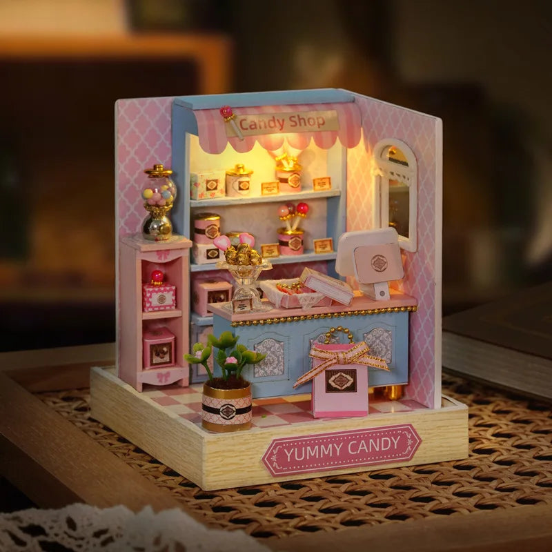 Mini Miniature Doll House DIY Small House Kit Making Room Toys Home Bedroom Decorations with Furniture Wooden Craft Dollhouses
