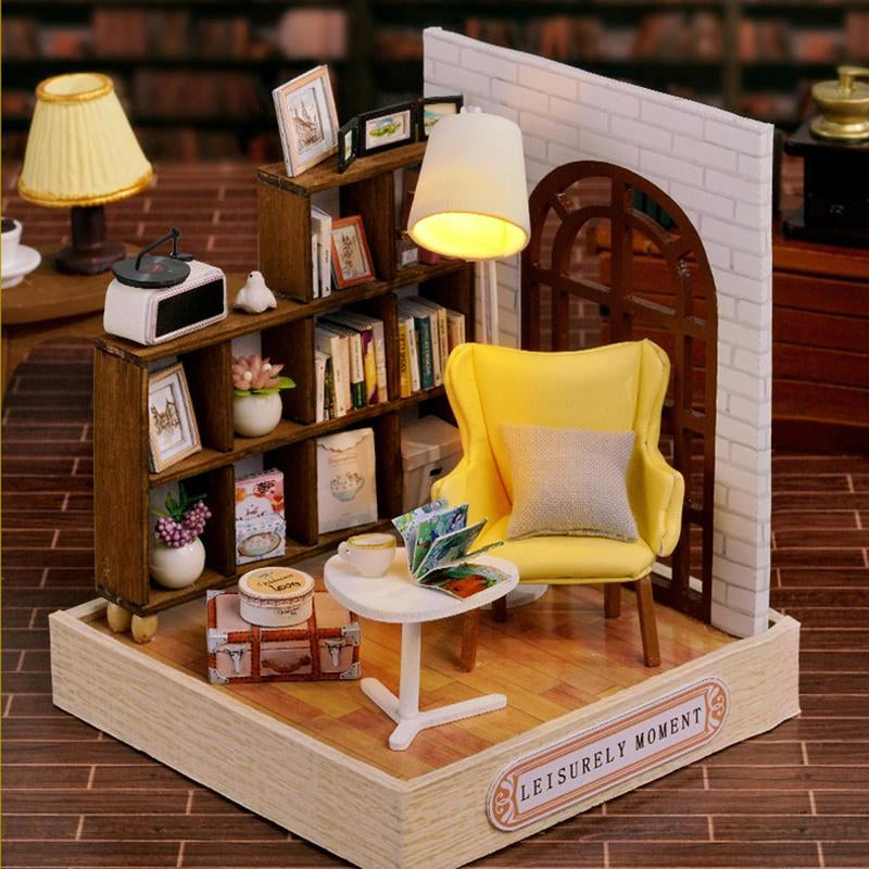 DIY Miniature House Kit, 1 Box DIY Miniature House Building Kit, Desktop Decorative Ornament for Home Office Bedroom Living Room