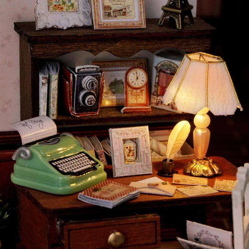 DIY Miniature House Kit, 1 Box DIY Miniature House Building Kit, Desktop Decorative Ornament for Home Office Bedroom Living Room