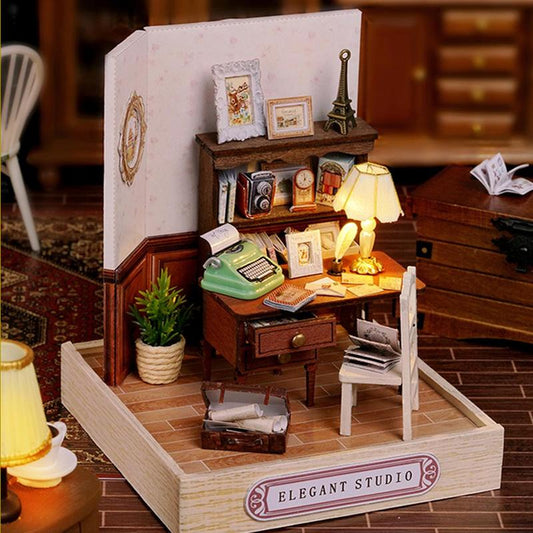DIY Miniature House Kit, 1 Box DIY Miniature House Building Kit, Desktop Decorative Ornament for Home Office Bedroom Living Room