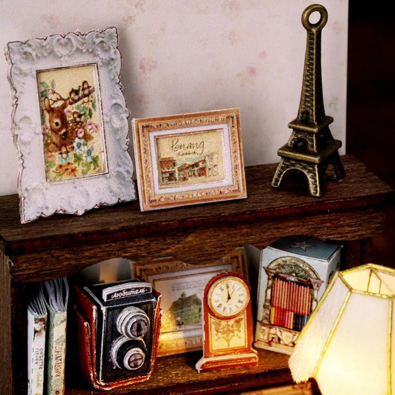 DIY Miniature House Kit, 1 Box DIY Miniature House Building Kit, Desktop Decorative Ornament for Home Office Bedroom Living Room
