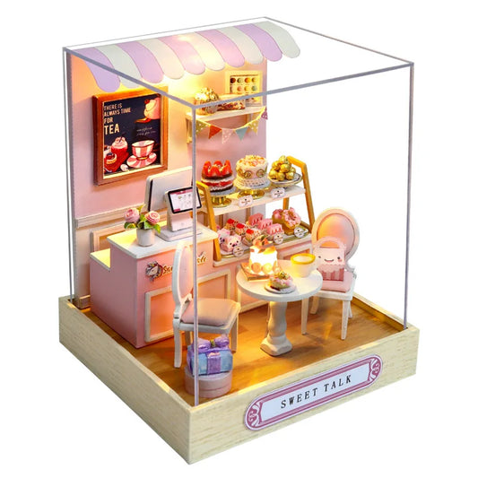 Mini Miniature Doll House DIY Small House Kit Making Room Toys Home Bedroom Decorations with Furniture Wooden Craft Dollhouses